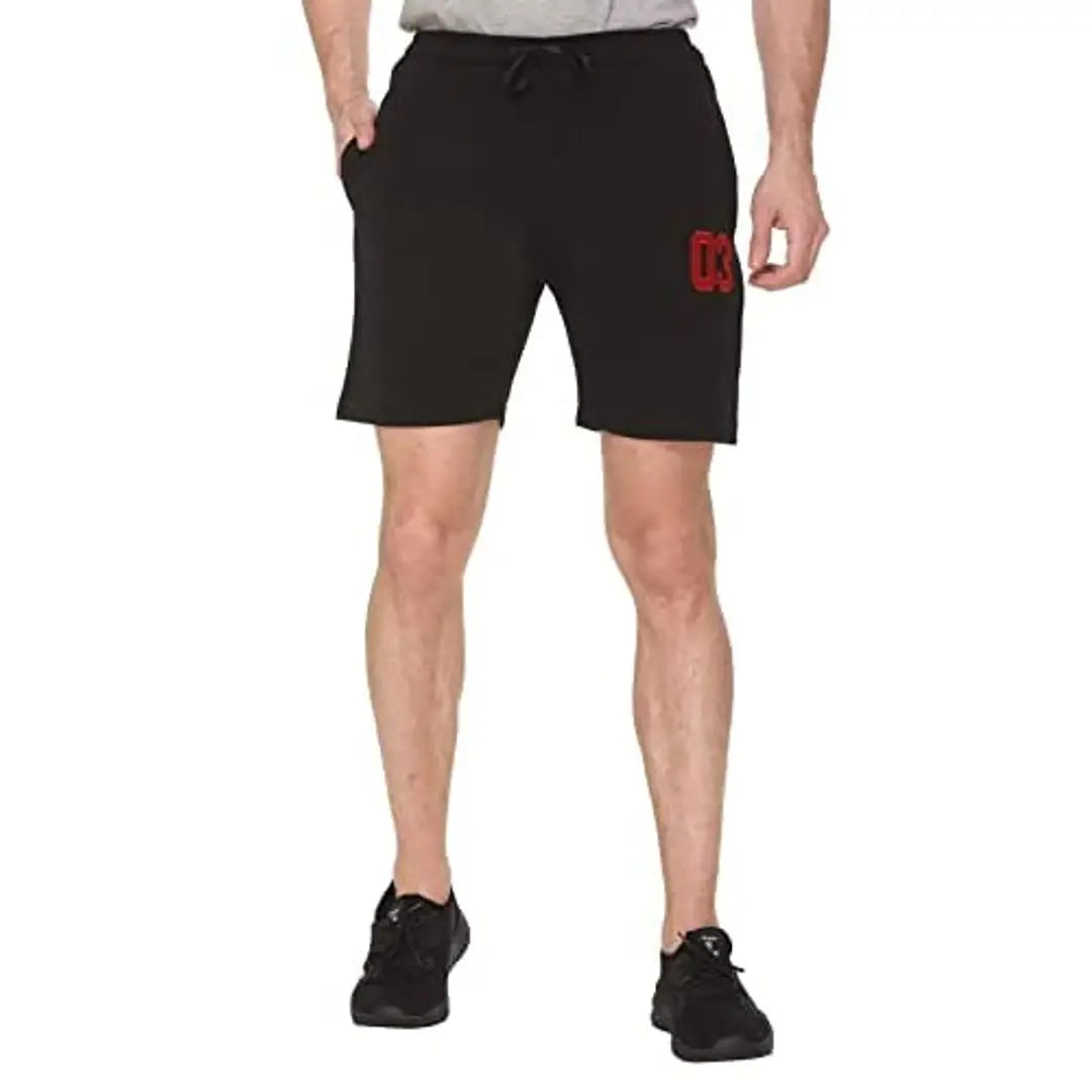 FC Men Regular Solid Short's Black