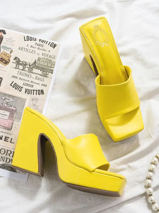 Trendy Women Yellow Heels
