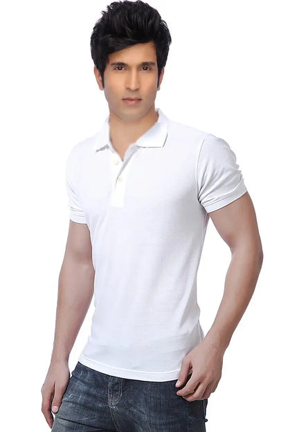 Men Multicolored Cotton Blend Slim Fit Polos T-Shirt (Pack of 2)