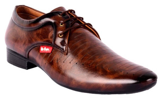Men's Trendy Brown Solid Derbys Shoes