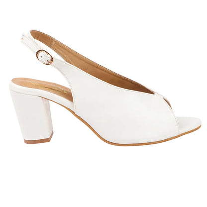 Stylish White Synthetic Solid Heels For Women