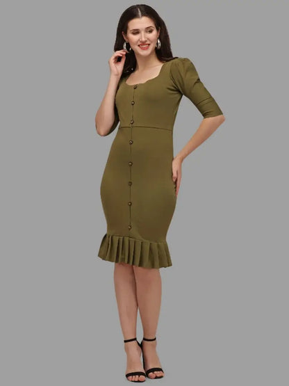 Comfy Modern olive Women Body corn Dresses