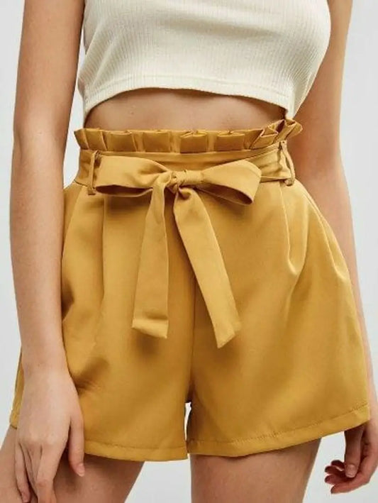 Classic Crepe Solid Shorts for Women