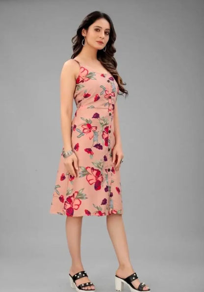 Peach Multiflower Dress