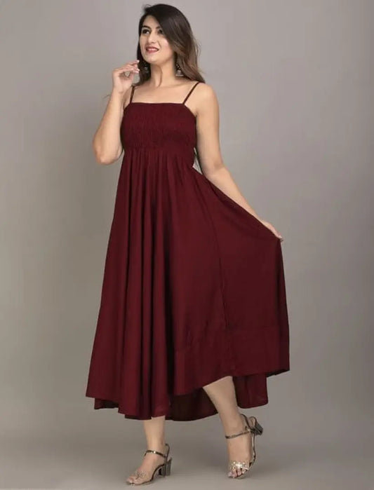 Women Stylish Solid Long Dress