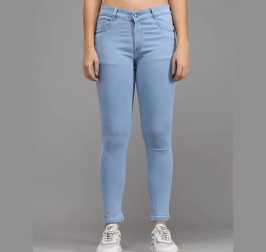 Classic Denim Solid Jeans for Women