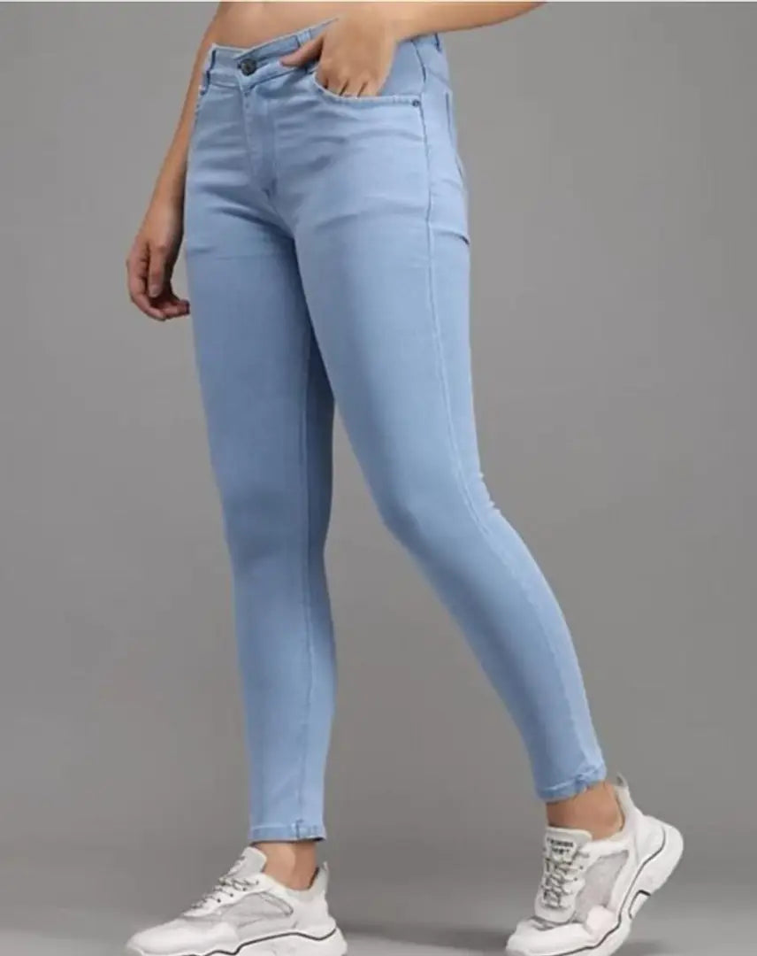 Classic Denim Solid Jeans for Women