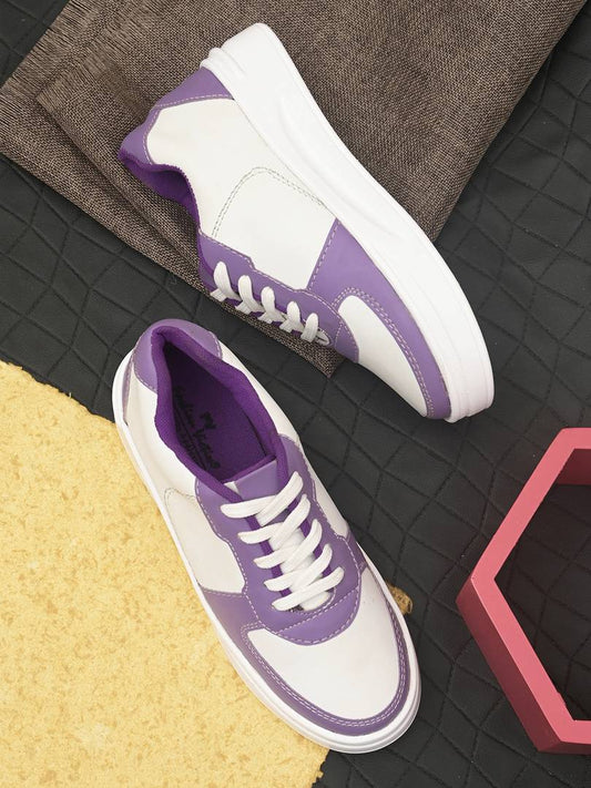 Women Stylish Purple Synthetic Leather Sneaker