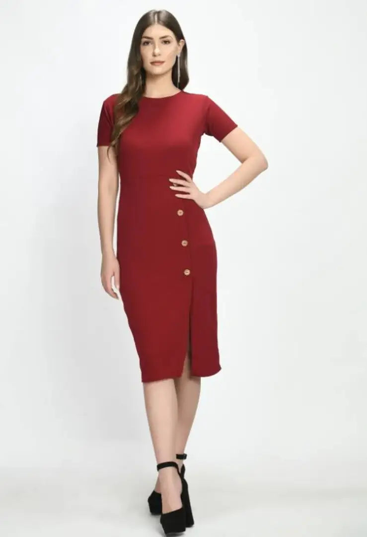 Classic Cotton Blend Solid Dresses for Women