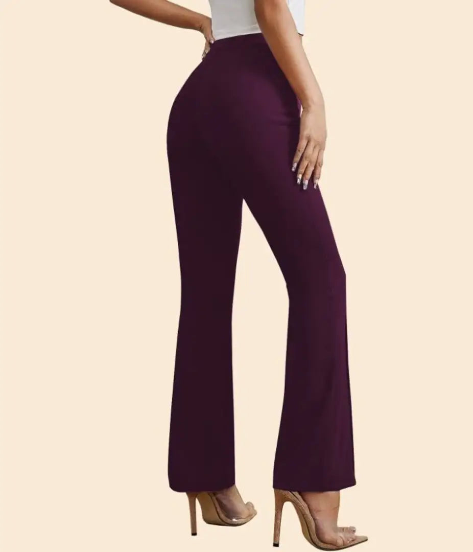 Classic Cotton Blend Solid Trousers for Women