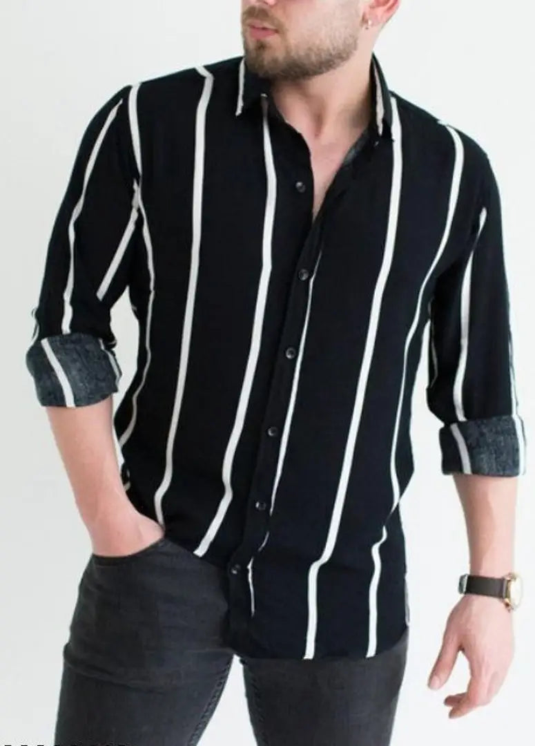 Classic Cotton Striped Casual Shirts for Men