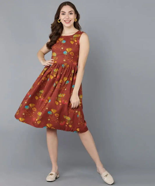 Classic Crepe Printed Dresses for Women