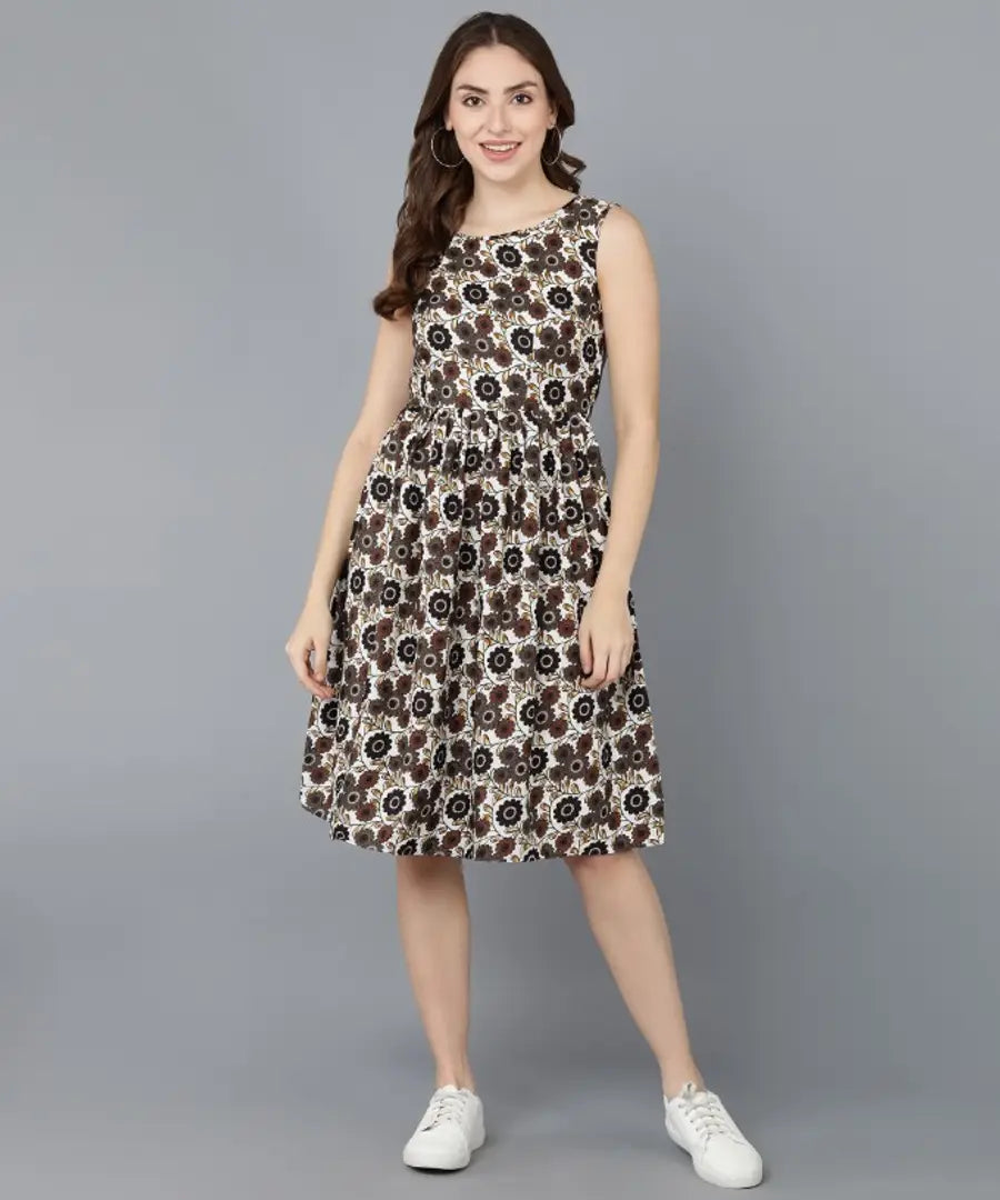 Classic Crepe Printed Dresses for Women