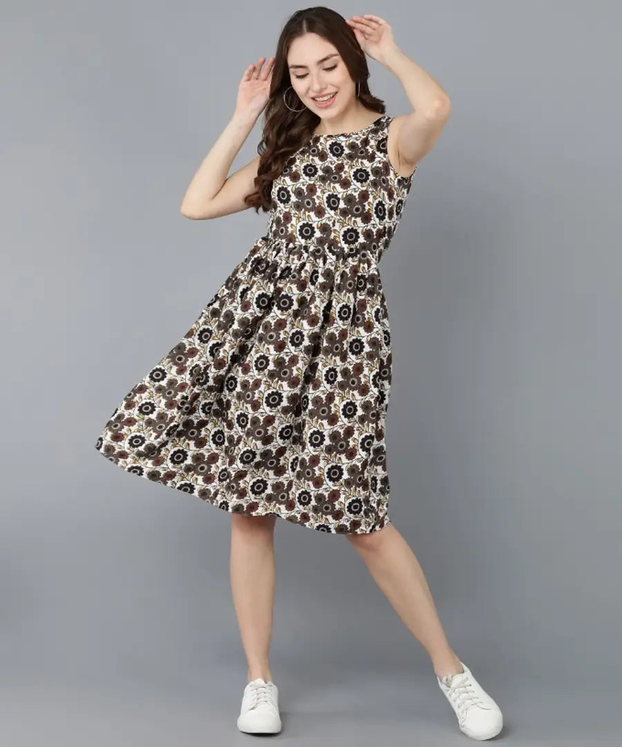 Classic Crepe Printed Dresses for Women