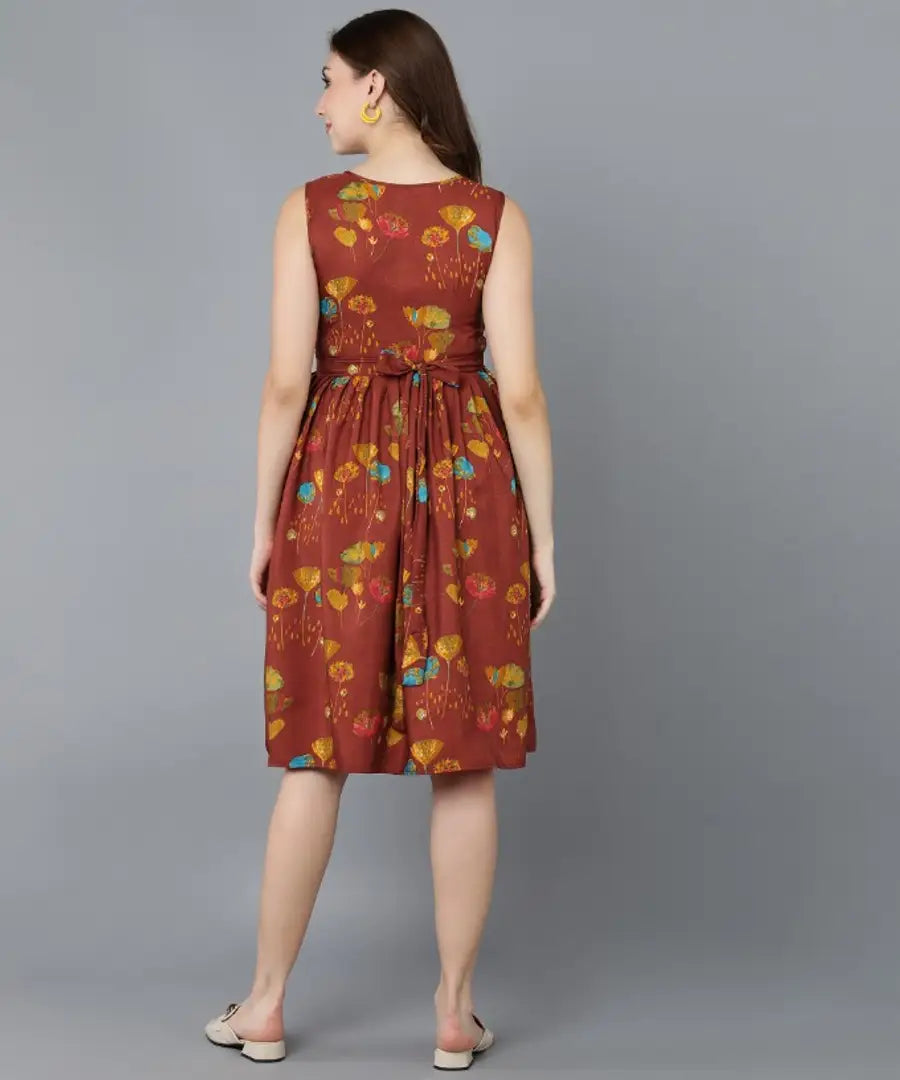 Classic Crepe Printed Dresses for Women