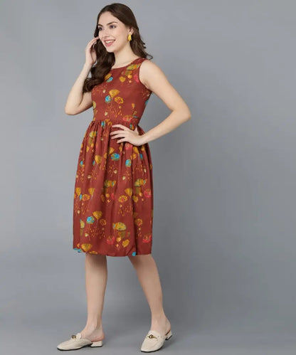 Classic Crepe Printed Dresses for Women