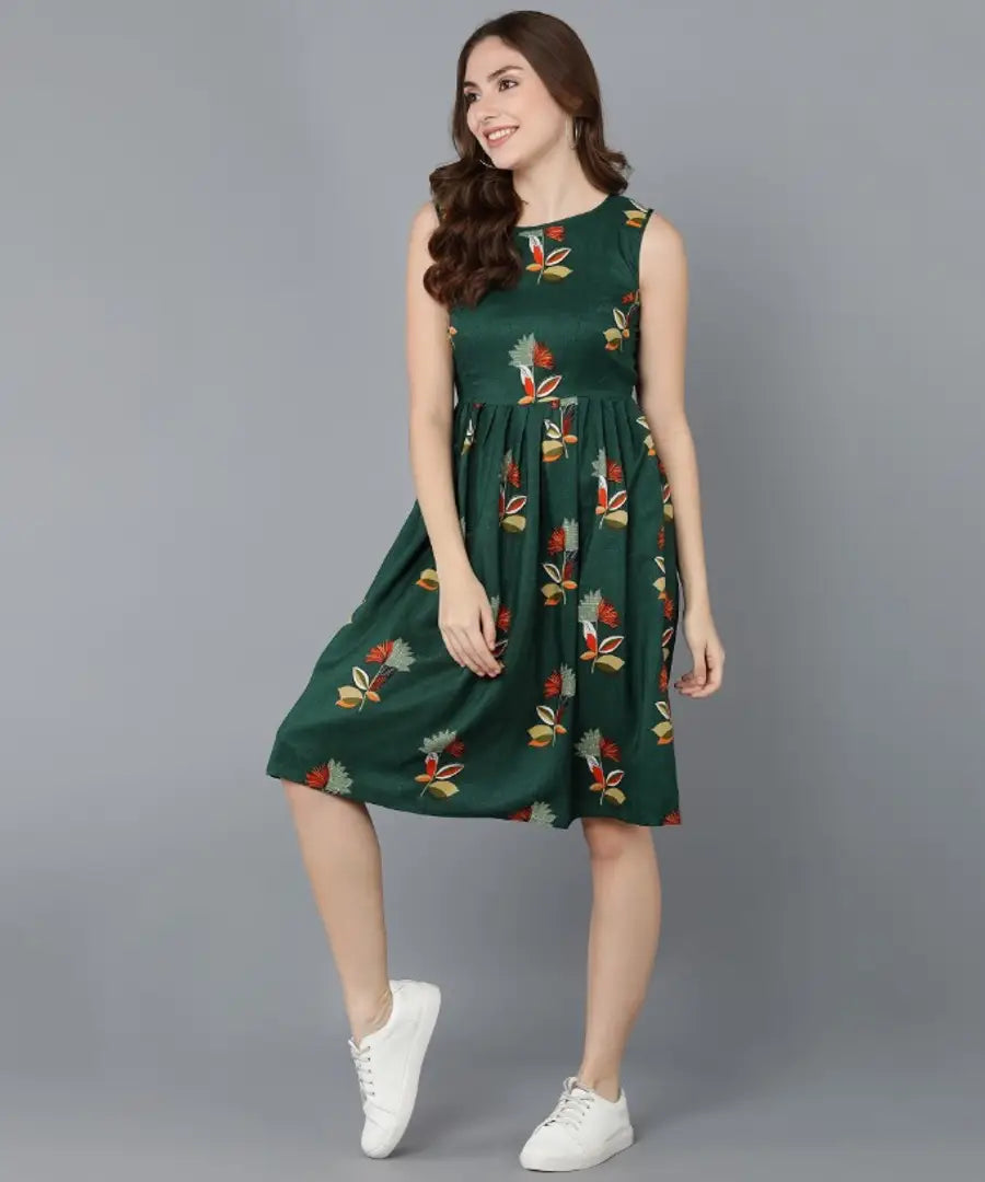 Classic Crepe Printed Dresses for Women