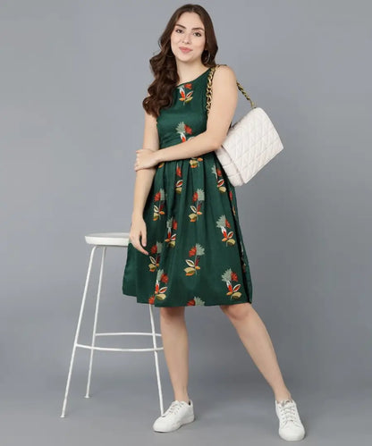 Classic Crepe Printed Dresses for Women