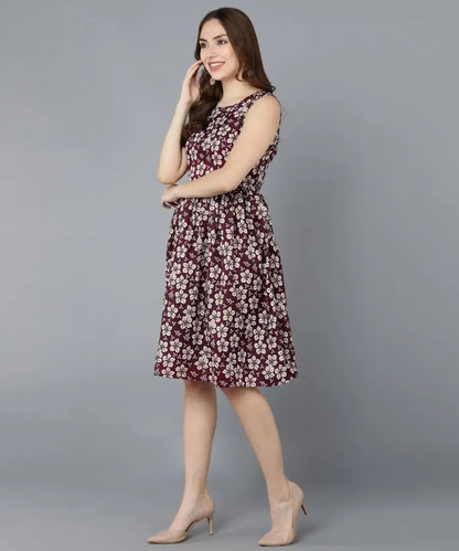 Classic Crepe Printed Dresses for Women