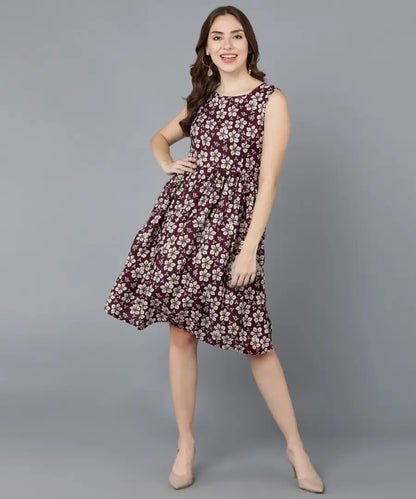 Classic Crepe Printed Dresses for Women