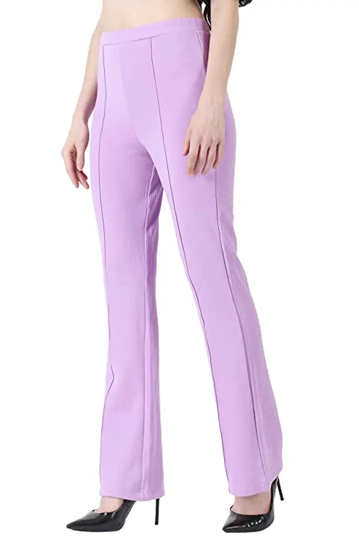 Trendy Cotton Blend Bootcut Parallel Trouser for Women