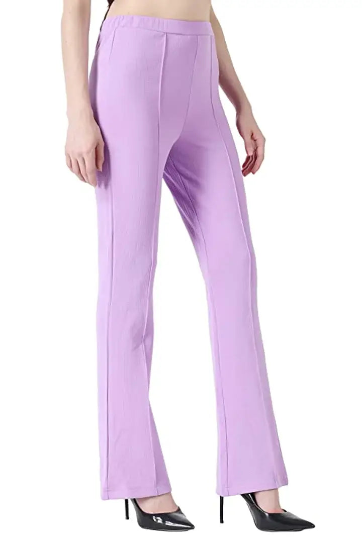 Trendy Cotton Blend Bootcut Parallel Trouser for Women