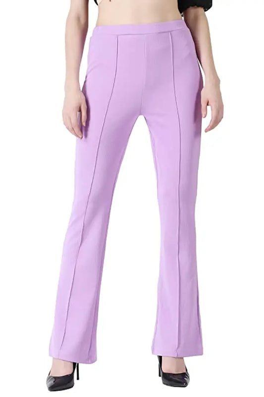 Trendy Cotton Blend Bootcut Parallel Trouser for Women