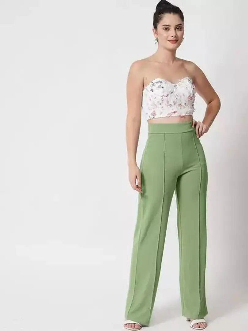 Classic Cotton Lycra Solid Trouser for Women