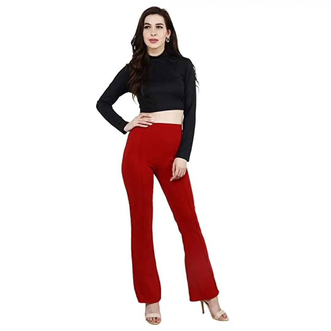 Classic Cotton Lycra Solid Trouser for Women