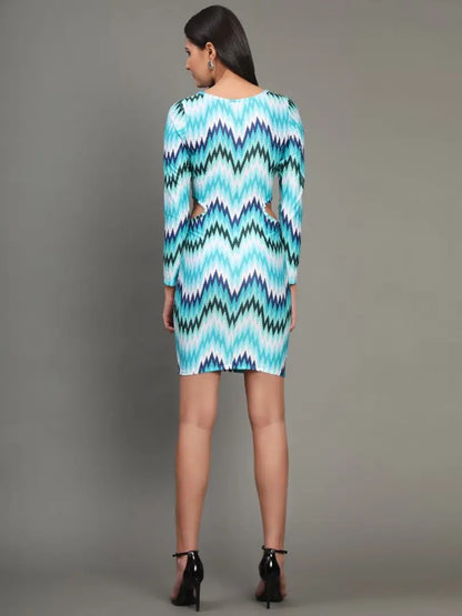 Trendy Cotton Lycra Knee Length Bodycon Dress