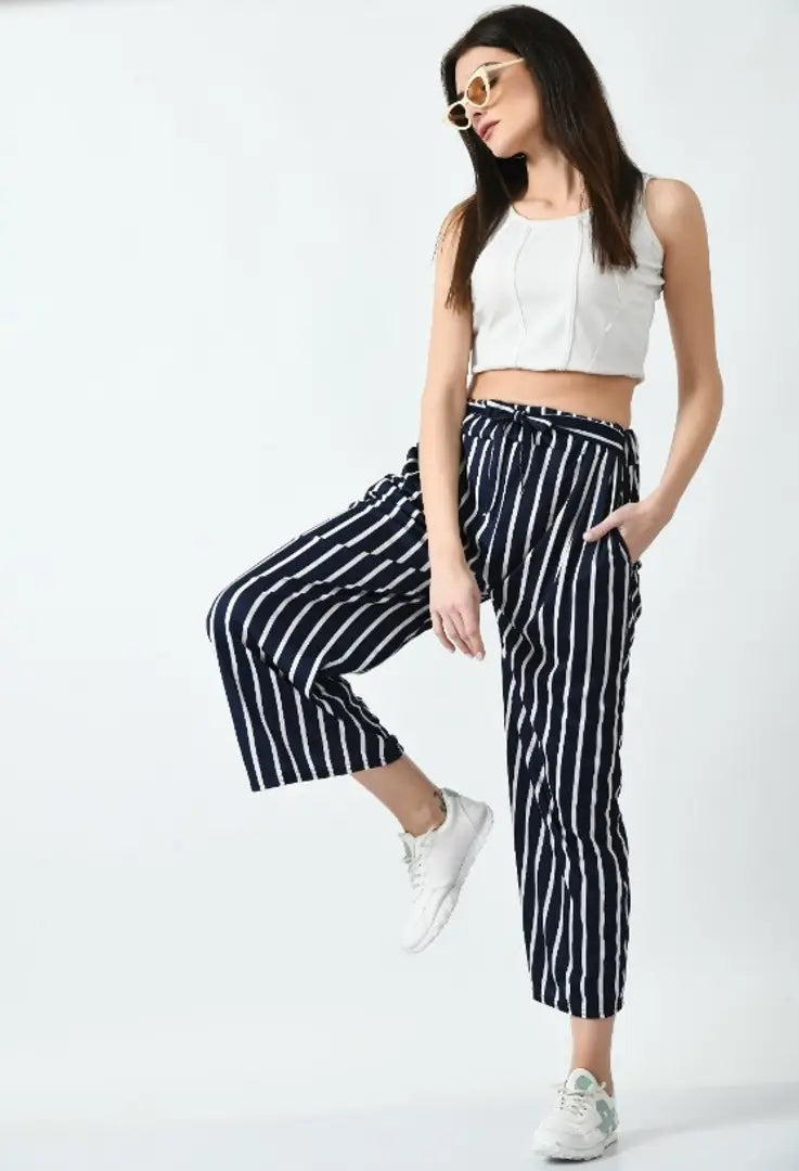 Women Stylish Striped Trouser