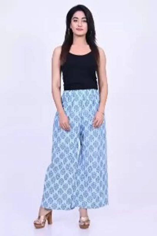 Stylish Relaxed Fit Cotton Blend Trousers For Women