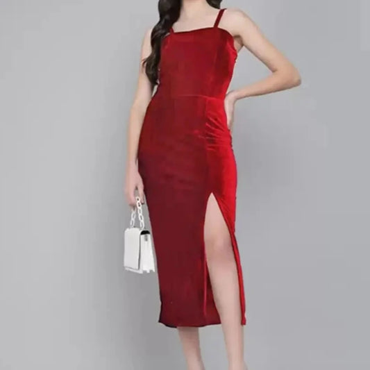 Aika Womens Velvet Strap Dress