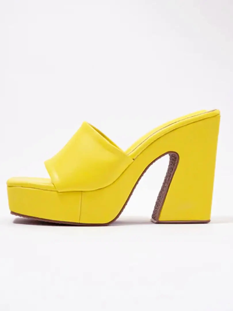 Trendy Women Yellow Heels