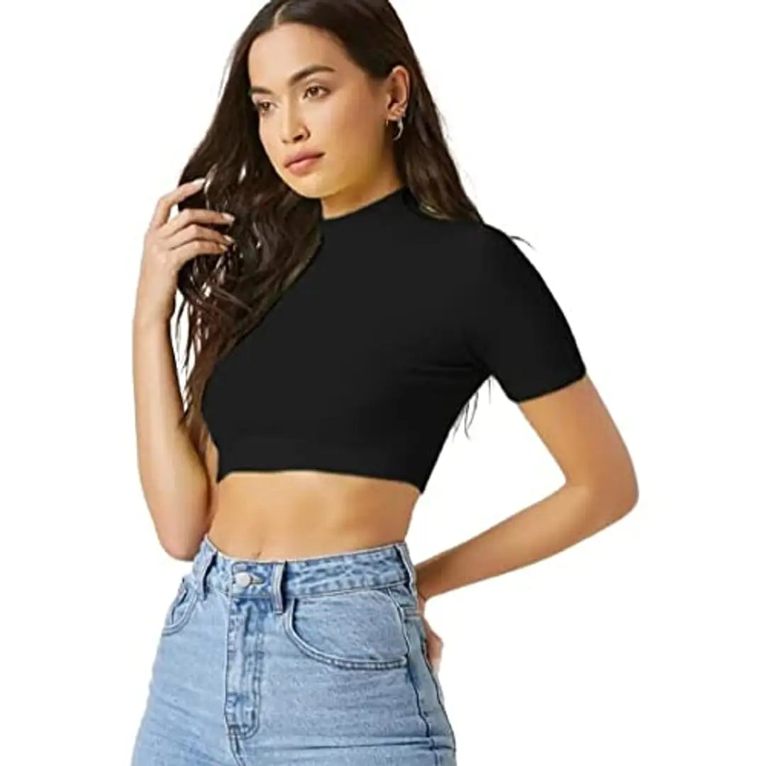 Dream Beauty Fashion Polyester Blend Crop Top (15 Inches)