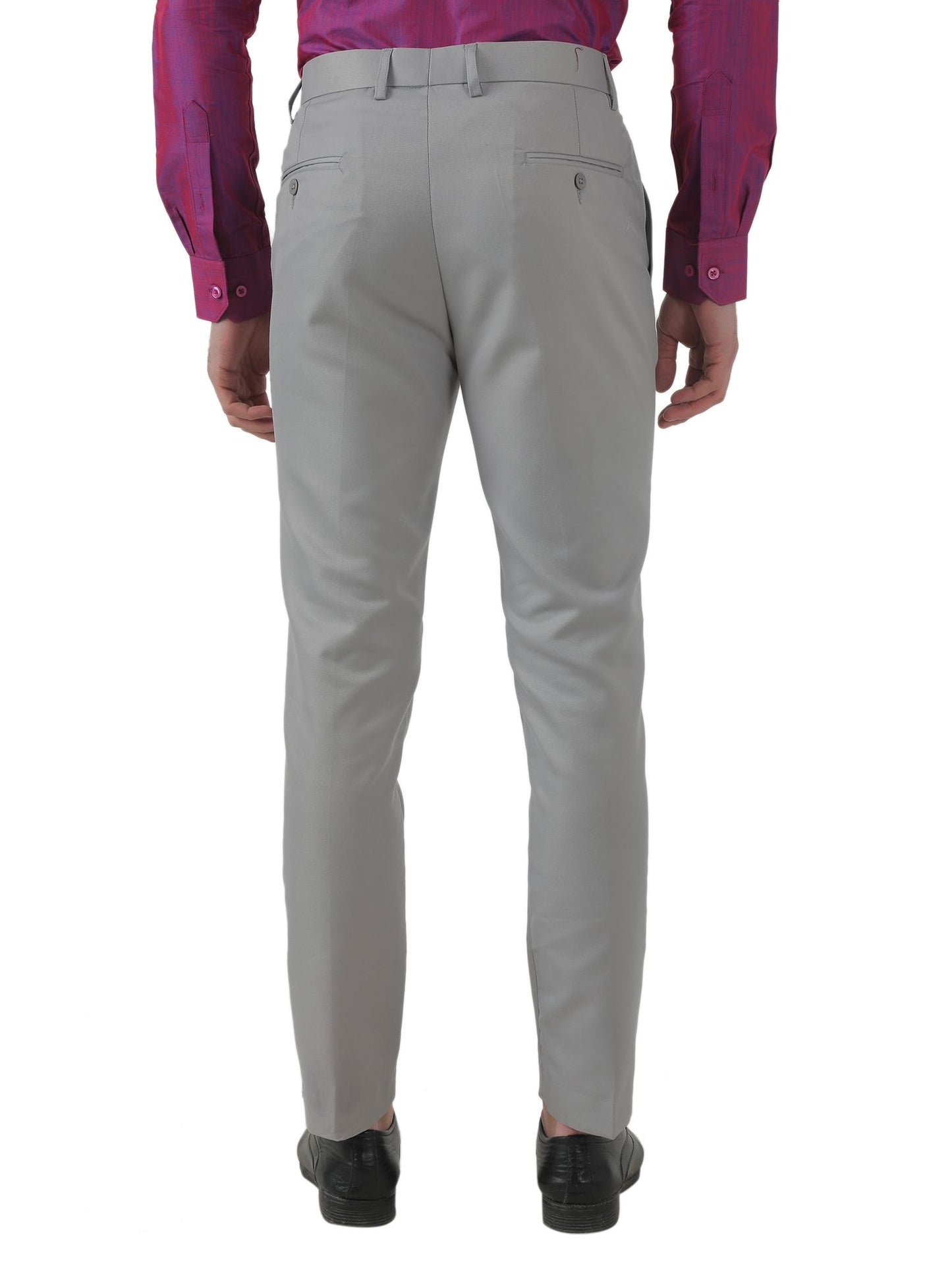 Polyester Blend Solid Slim Fit Mens Formal Trousers