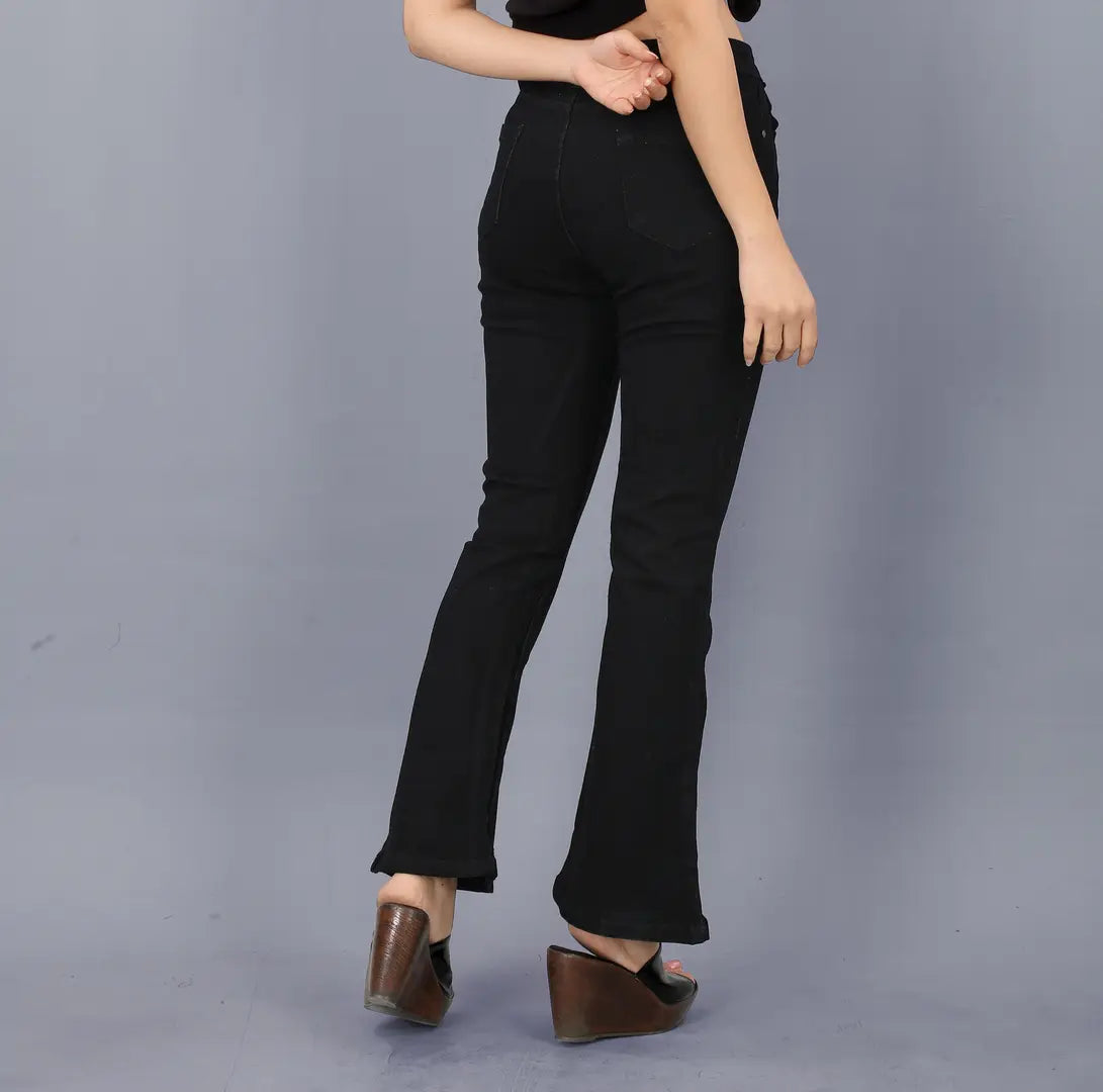 Stylish Black Denim Slim Fit Jeans For Women