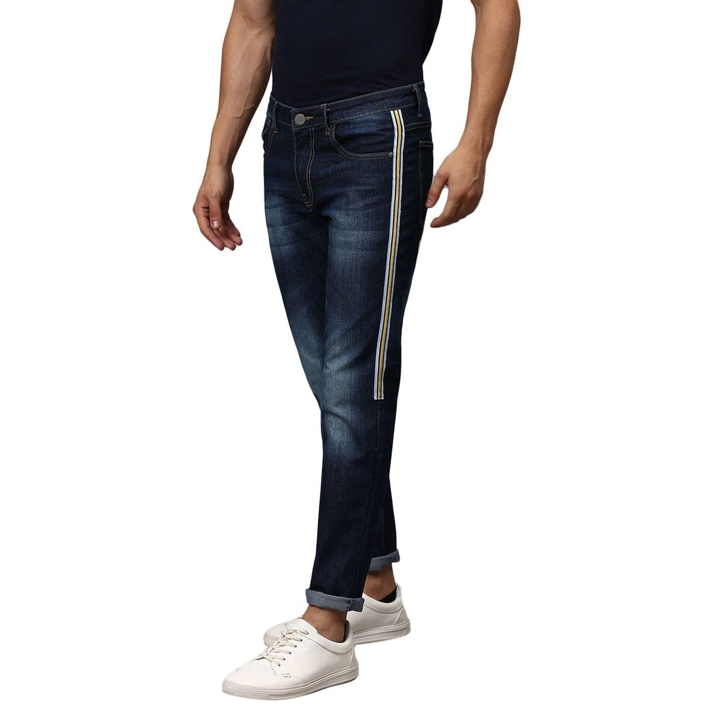 Campus Sutra Denim Side Tape Slim Fit Jeans