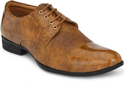 Stylish Tan Grey Lace Up Formal Shoes For Men