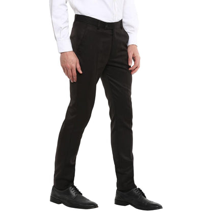 Polyester Blend Solid Slim Fit Mens Formal Trouser