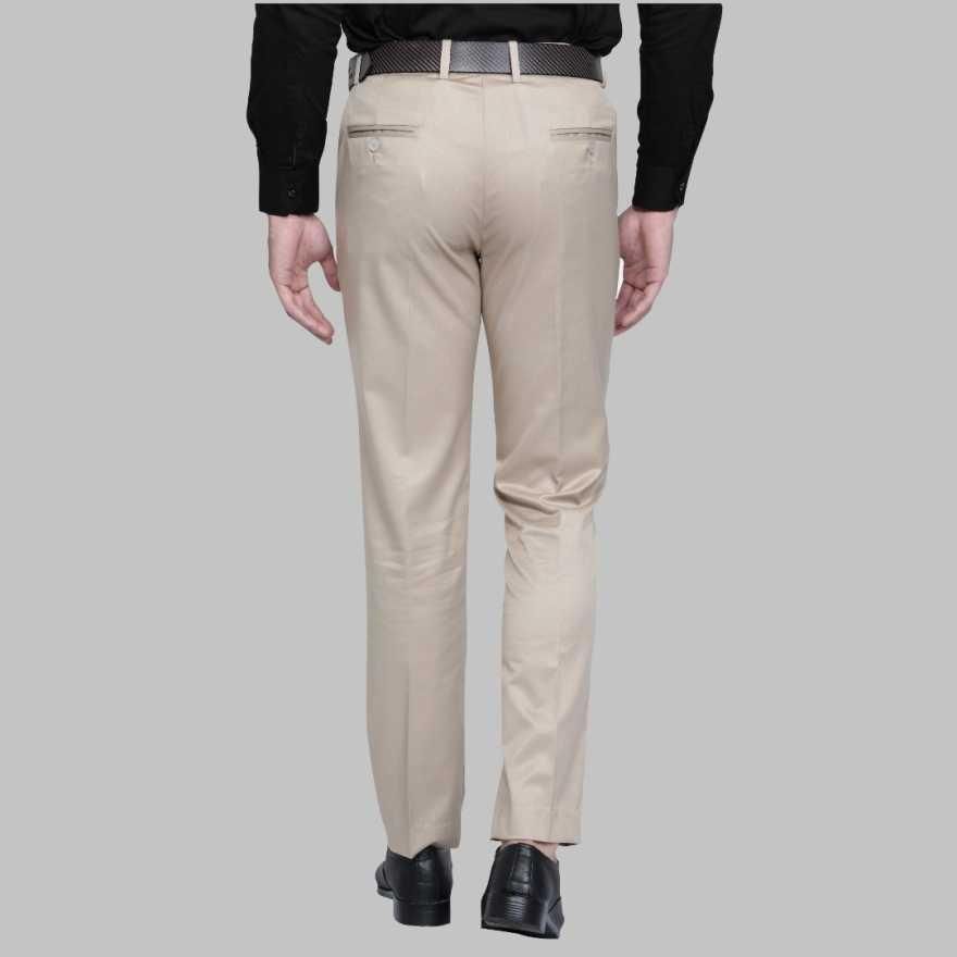 Lycra Blend Solid Regular Fit Mens Formal Trousers