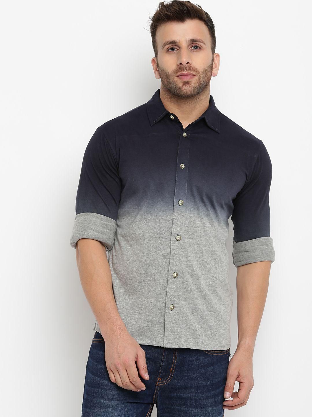 Gritstones Cotton Color Block Casual Shirt for Men