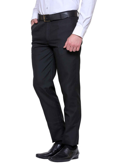 Black Elastic Pant Blend Slim Fit Trouser