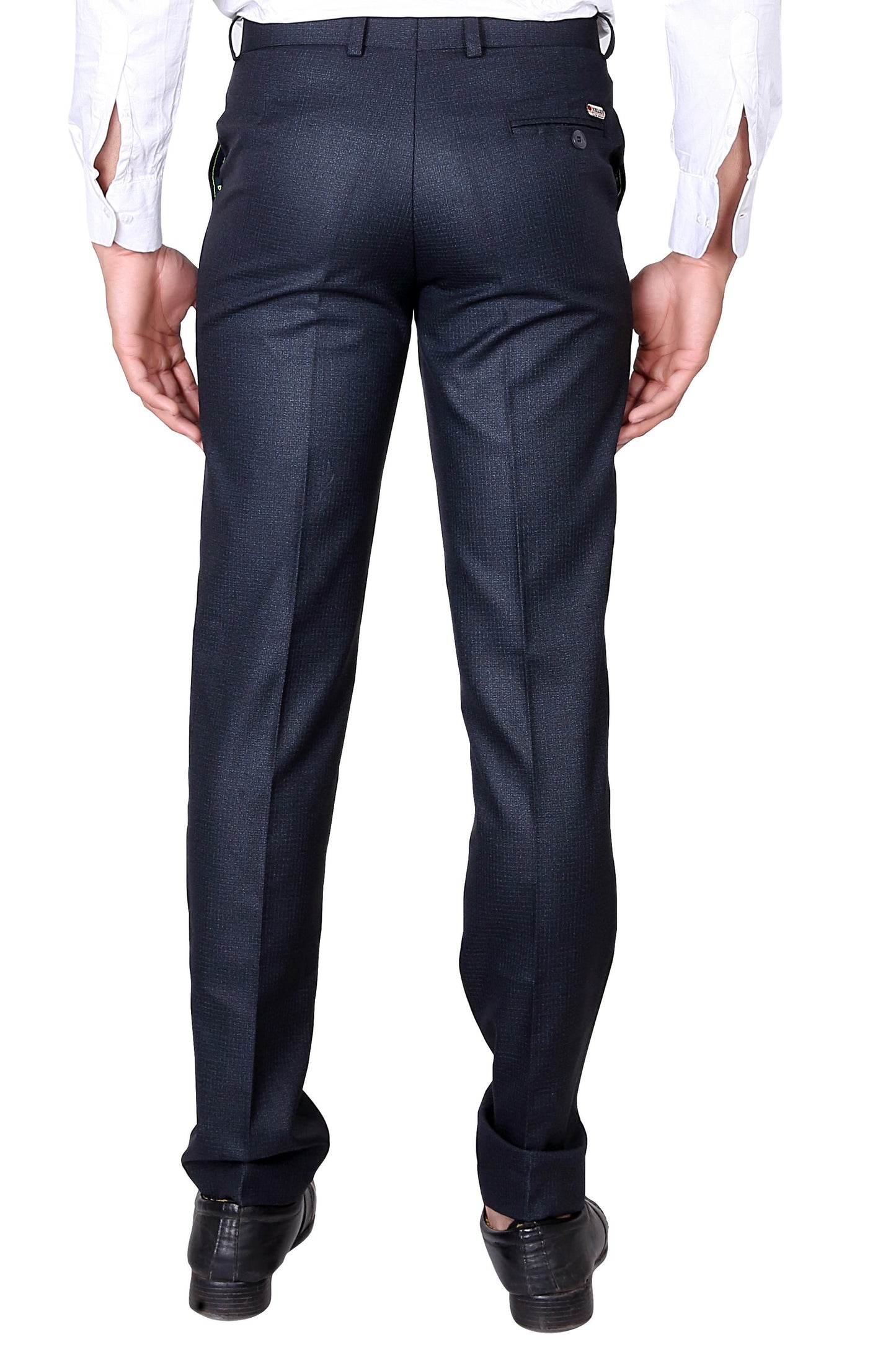 Poly Cotton Solid Slim Fit Formal Trouser