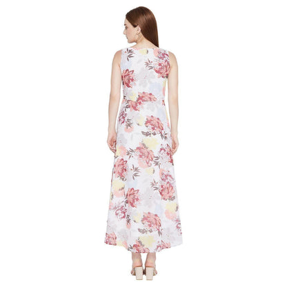 Women's Georgette Floral High Low Maxi Dress