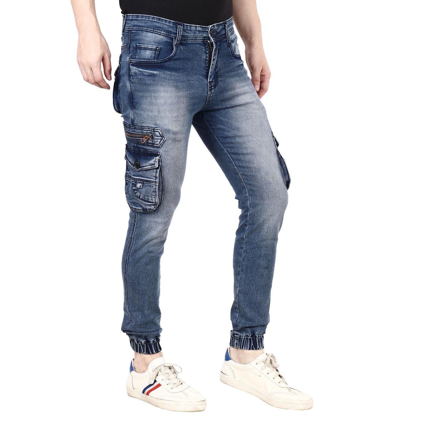 Denim Washed Slim Fit Mens Joggers