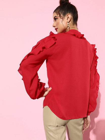 Style Quotient Women Red Solid Shirts