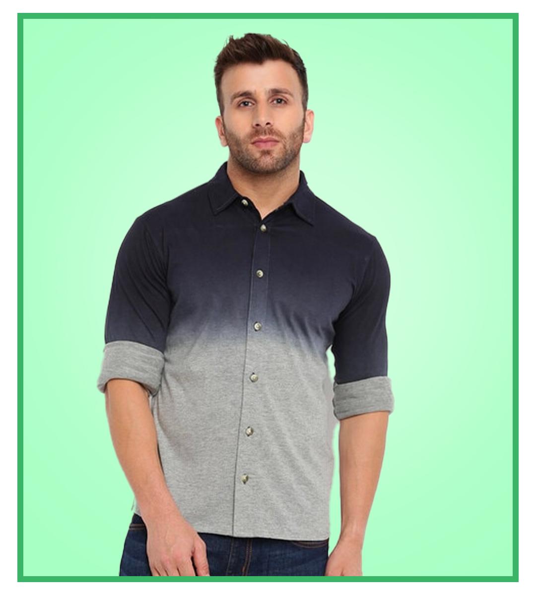 Gritstones Cotton Color Block Casual Shirt for Men