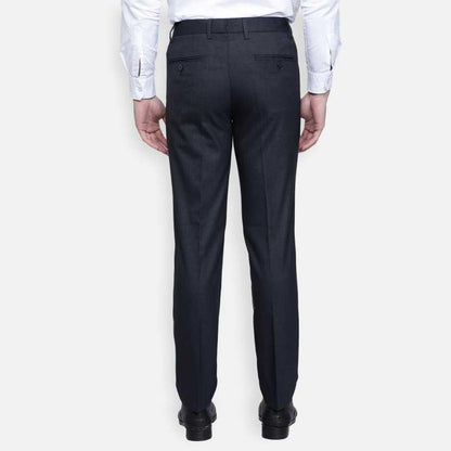 Black Cotton Solid Formal Trouser For Men's