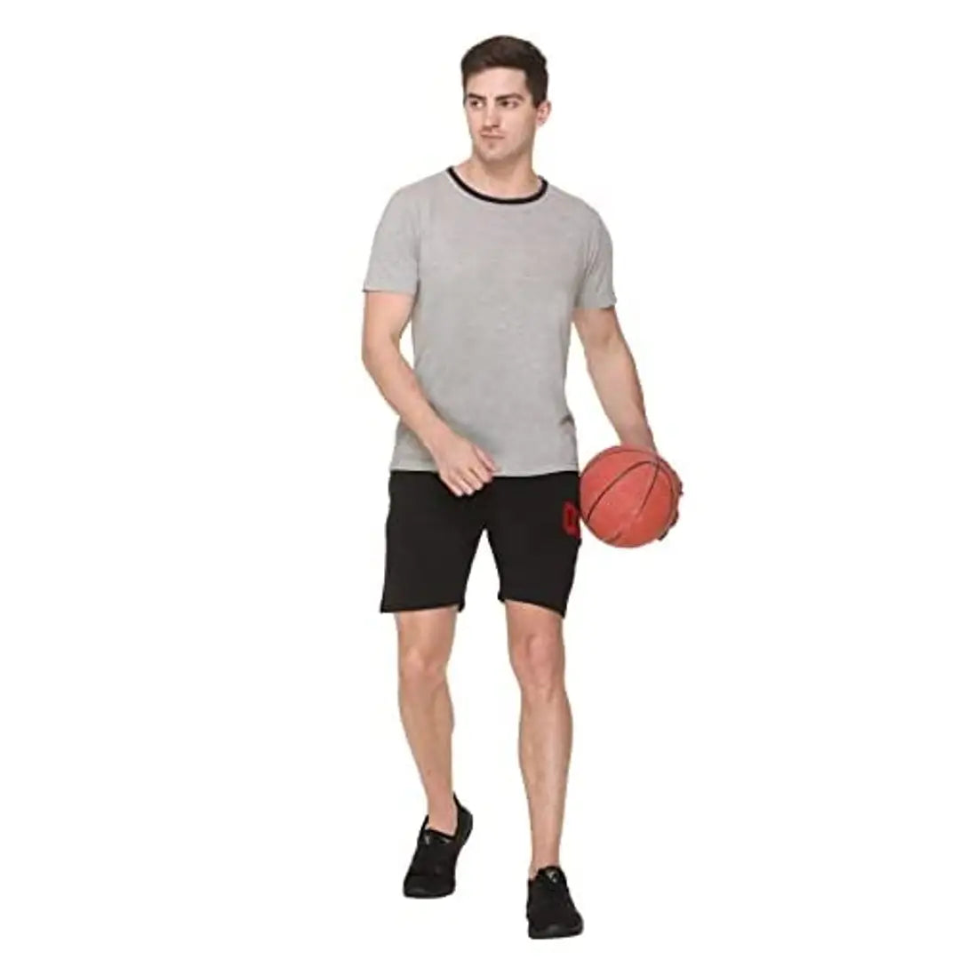 FC Men Regular Solid Short's Black